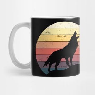 howling wolf at night Mug